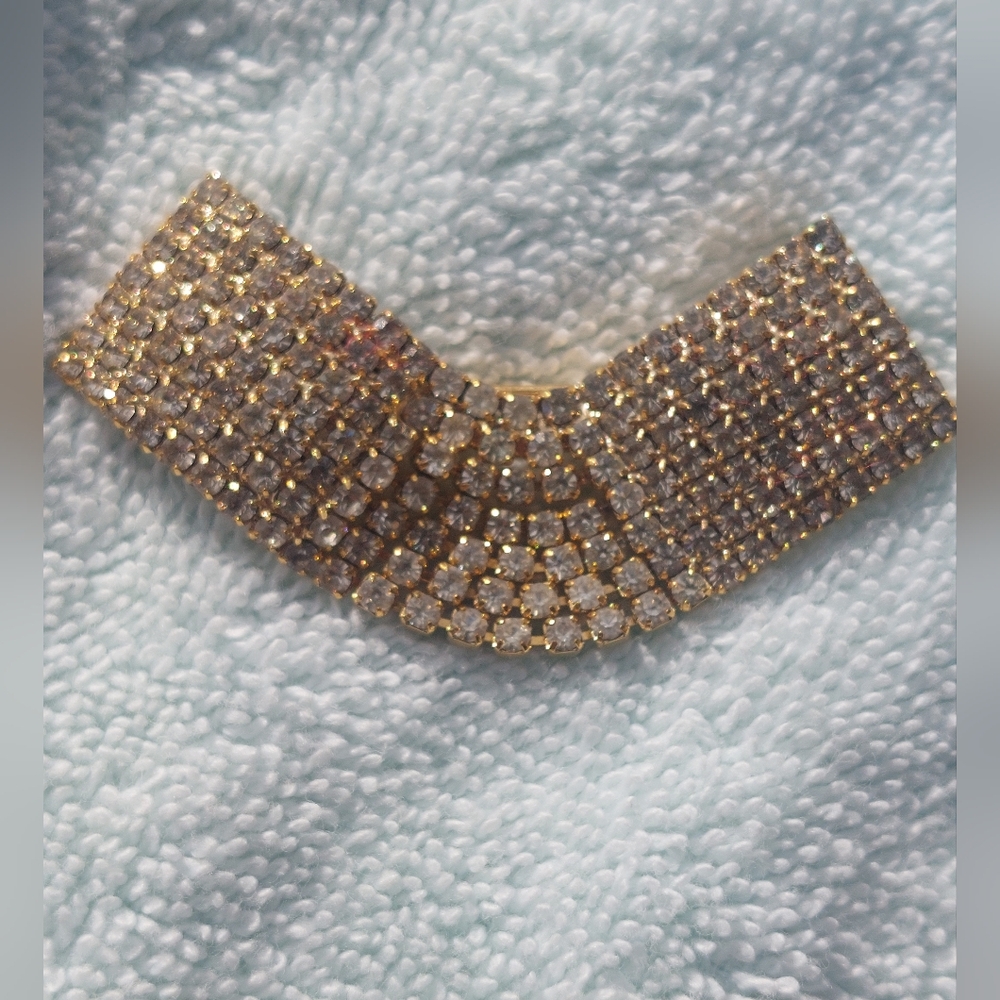 Set Of Vintage Pins Brooches Gold Tone Rhinestones - Picture 3 of 11